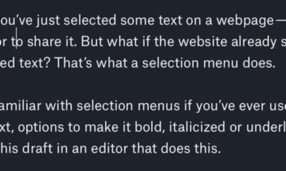 How to Create Actions for Selected Text With the Selection API