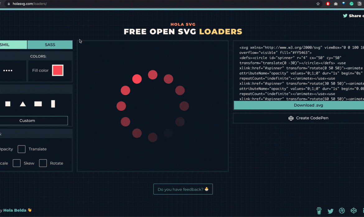 How I Made a Generator for SVG Loaders With Sass and SMIL Choices