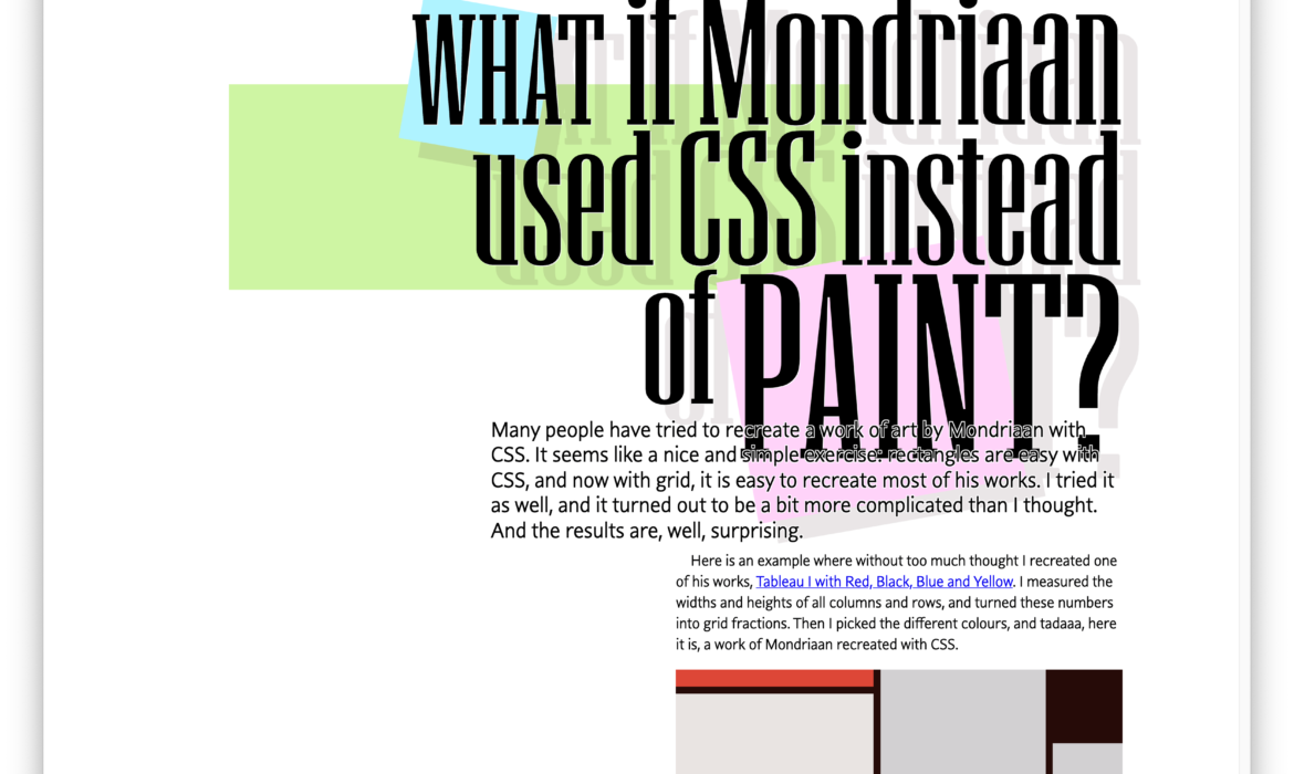 Mondrian Artwork in CSS From 5 Code Artists