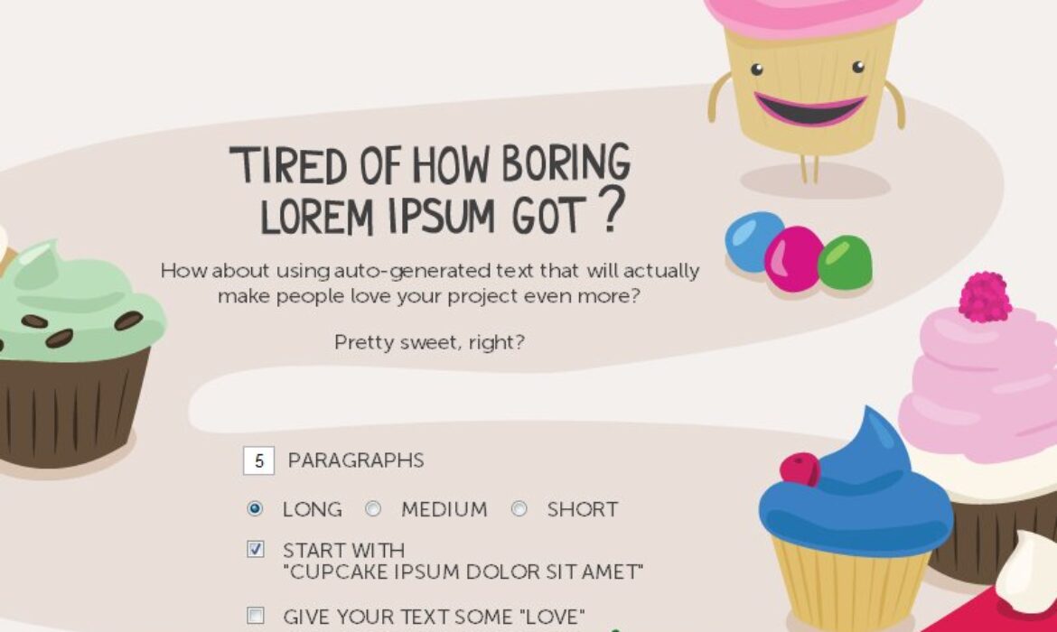 Substitute Boring Lorem Ipsum Dummy Textual content with Cupcake Ipsum Yum!